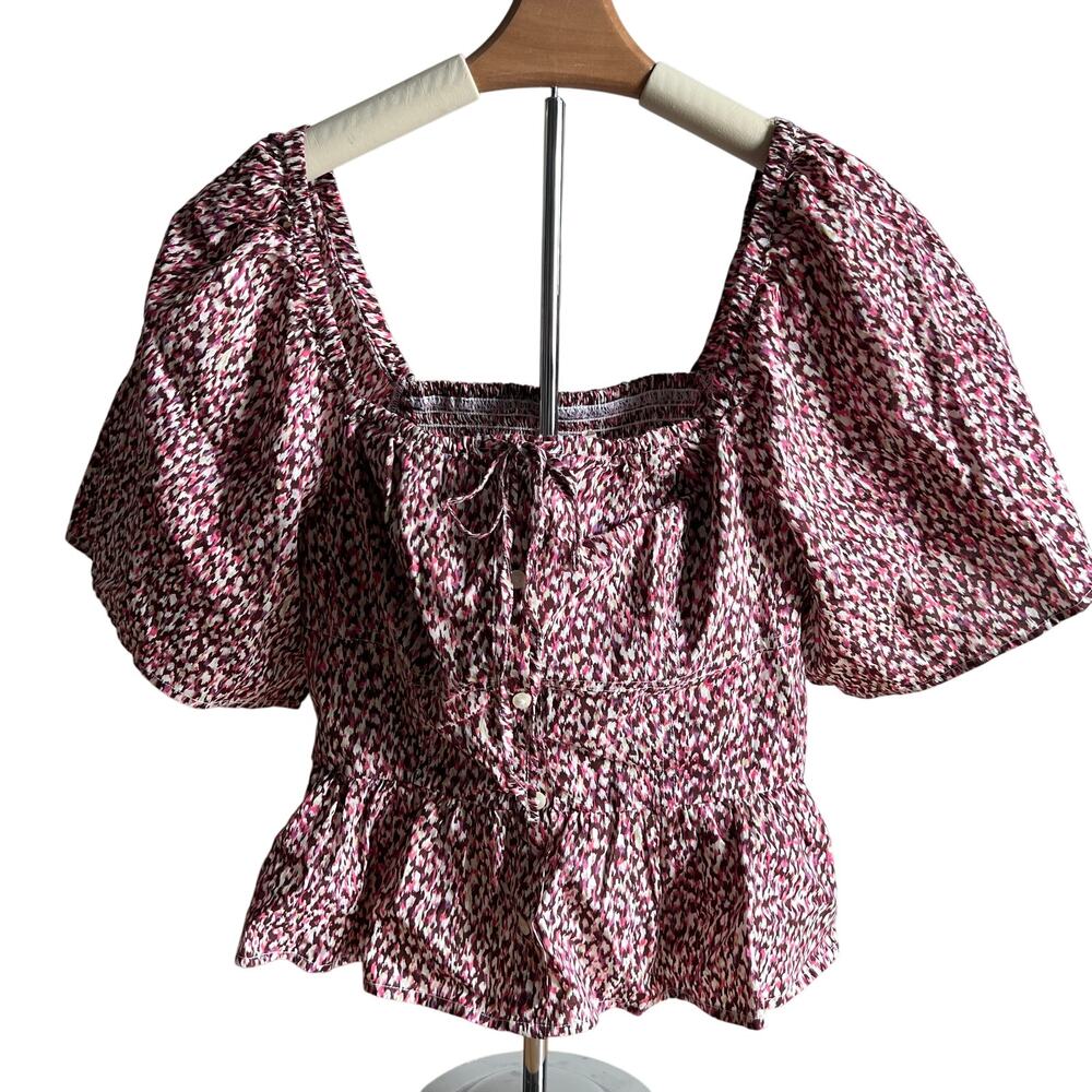 Universal Thread Women's Pink Flutter Short Sleeve Blouse - Size Small - NWT